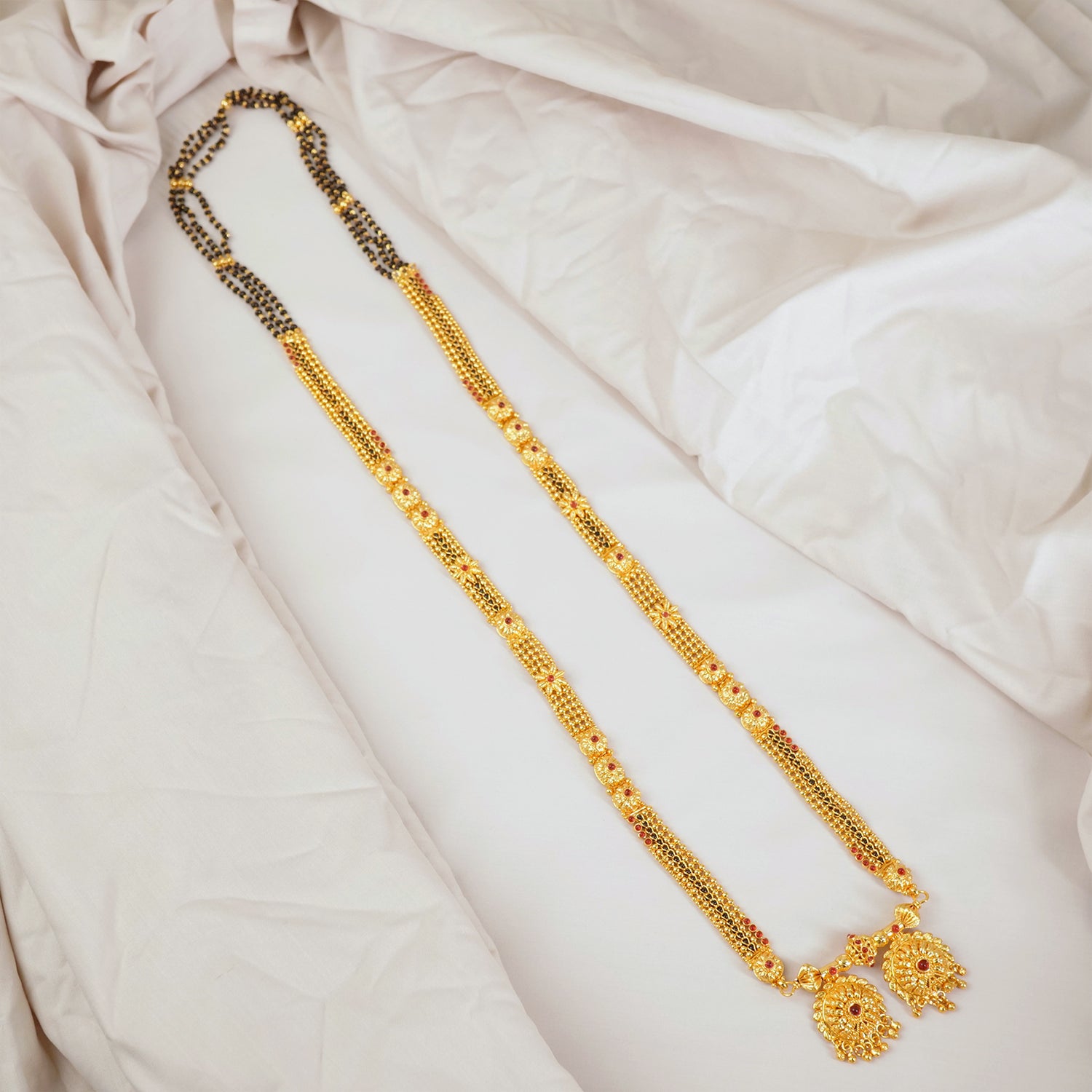 One Gram Gold Finish Mangalsutra Design With Vati Pendant MS1G-1522