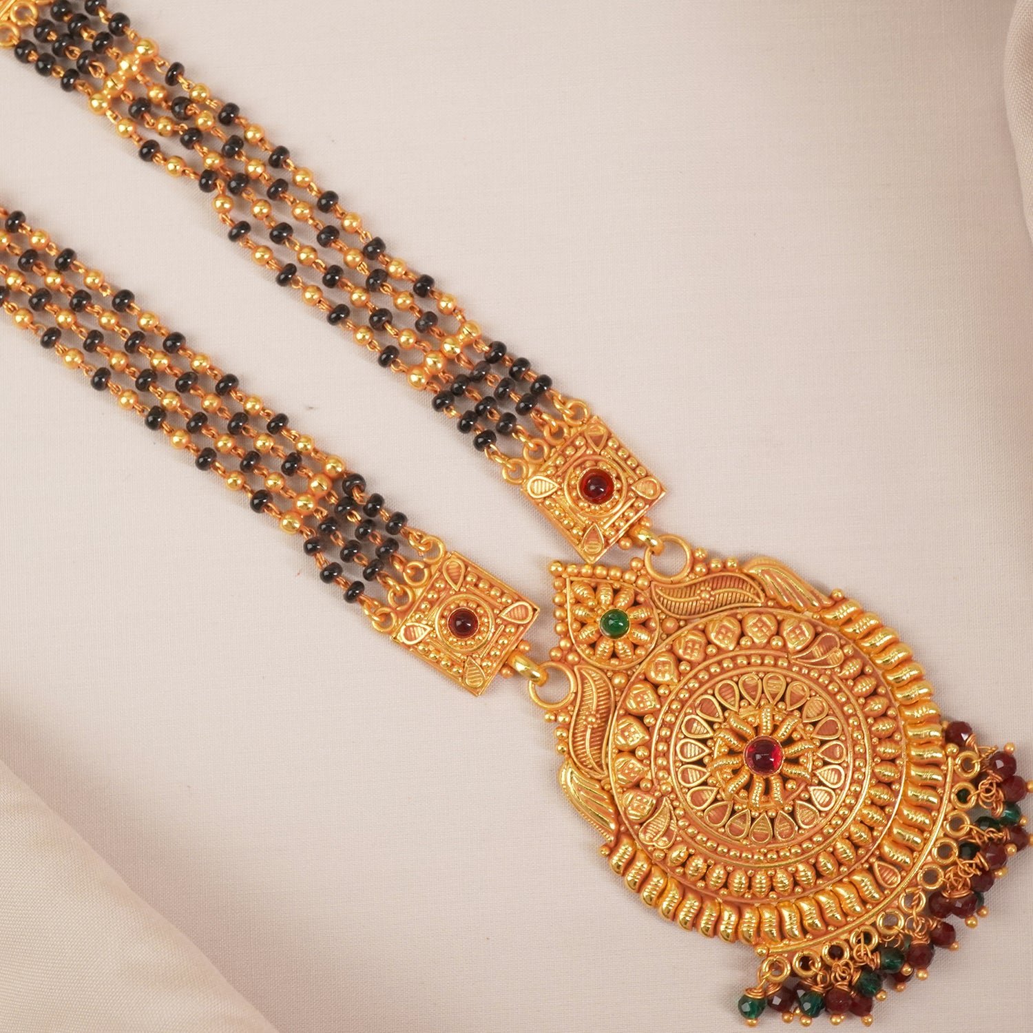 Buy online gheru finish mangalsutra designs with handmade design.