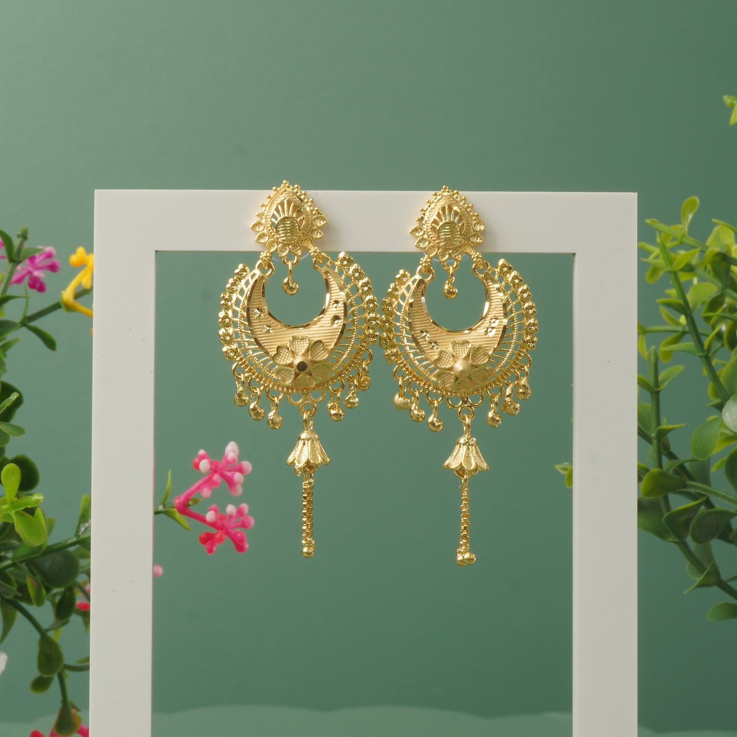Buy Forming Gold Chandbali Latkan Jhumki Designs Online At Affordable Prices