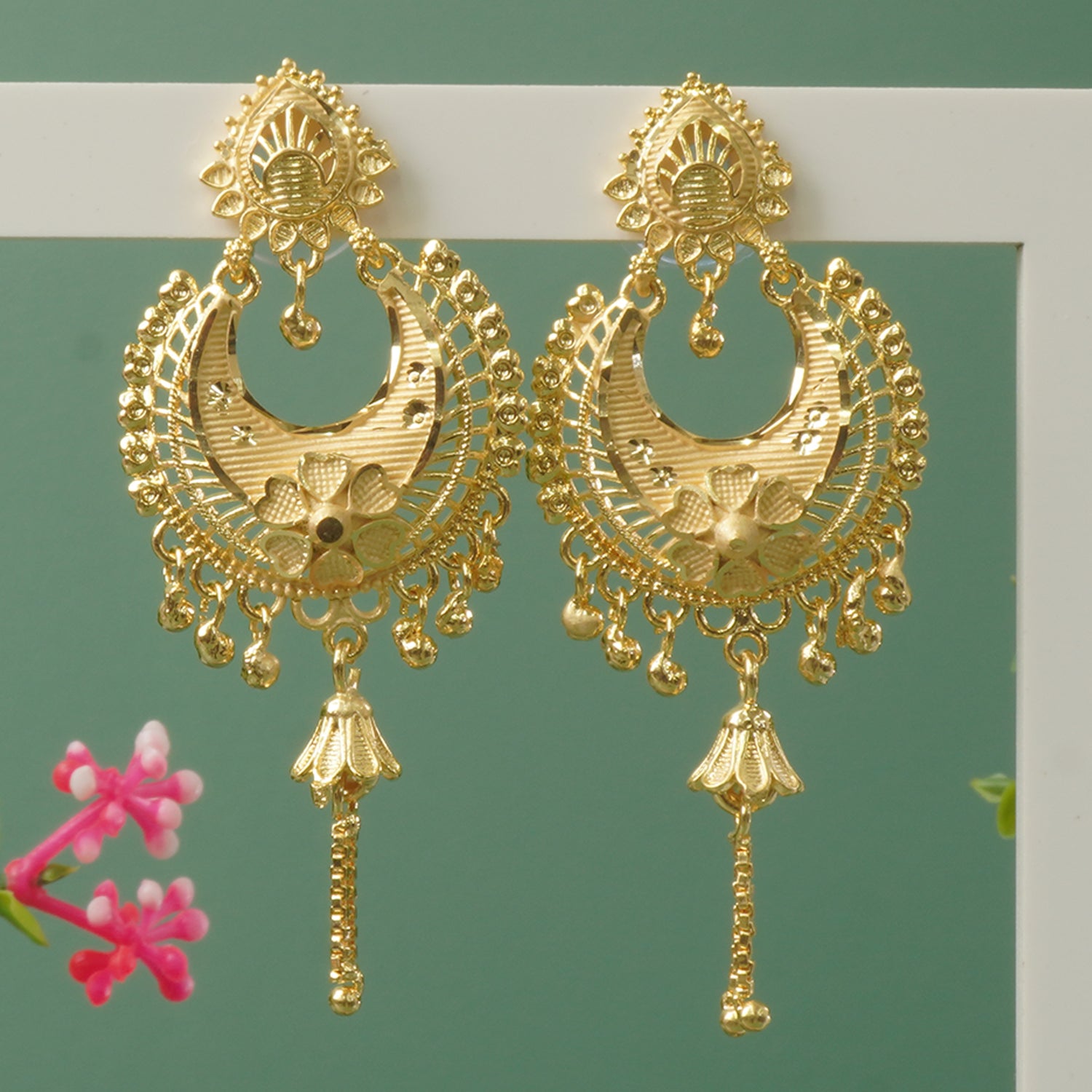 Buy Forming Gold Chandbali Latkan Jhumki Designs Online At Affordable Prices