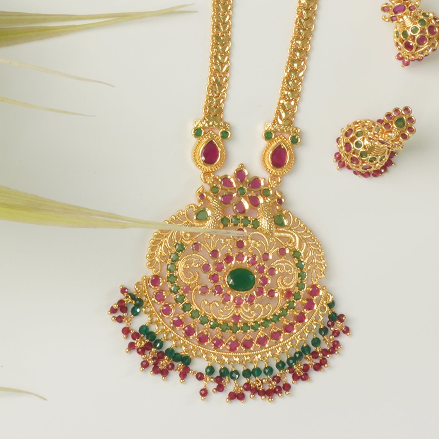 Premium Long Chain Karwari Haar With Matching Zhumki