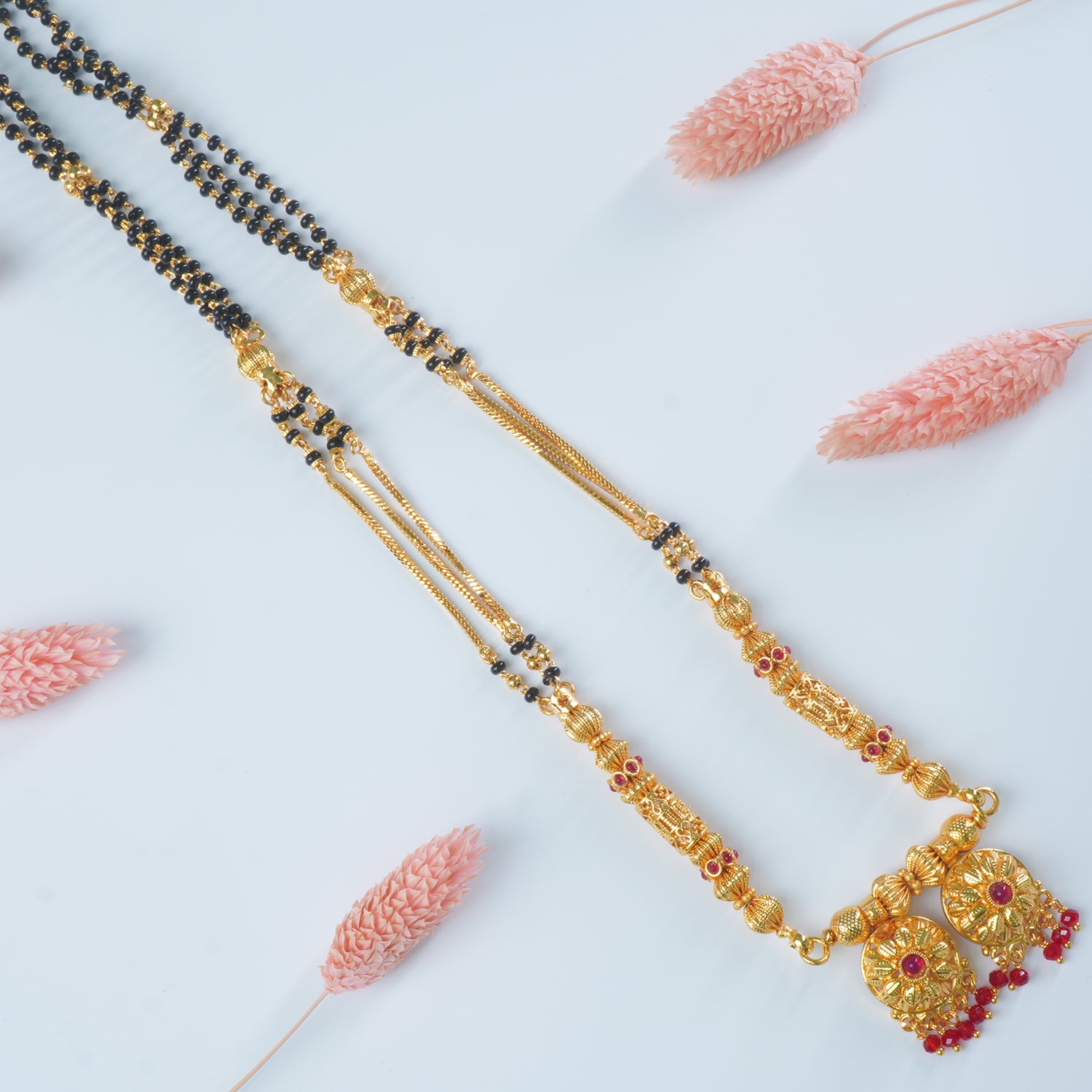 Buy Online 18 Inch Short One Gram Chain Mangalsutra With Fancy Vati Pendant Design