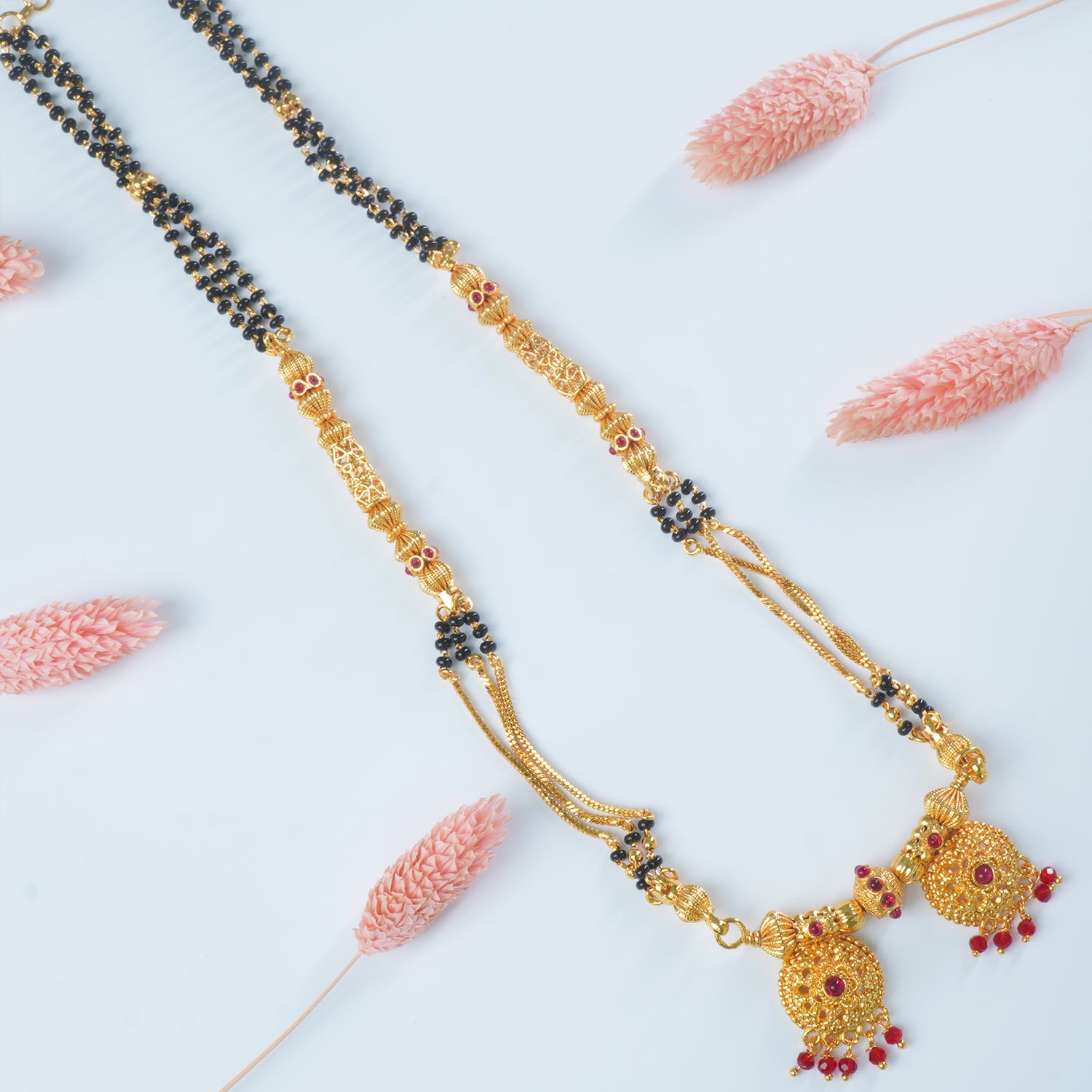 Buy Online 18 Inch Short One Gram Chain Mangalsutra With Fancy Vati Pendant Design