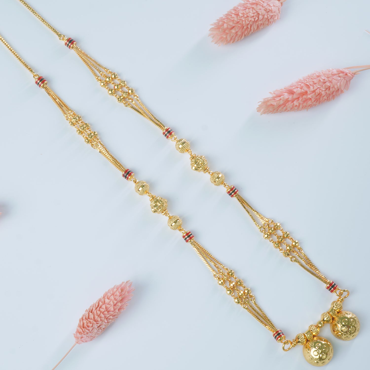 Buy Online 16 Inch Short One Gram Chain Mangalsutra With Fancy Vati Pendant Designs Online