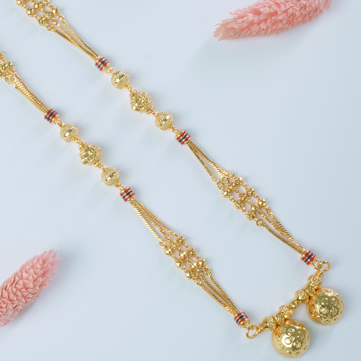 Buy Online 16 Inch Short One Gram Chain Mangalsutra With Fancy Vati Pendant Designs Online