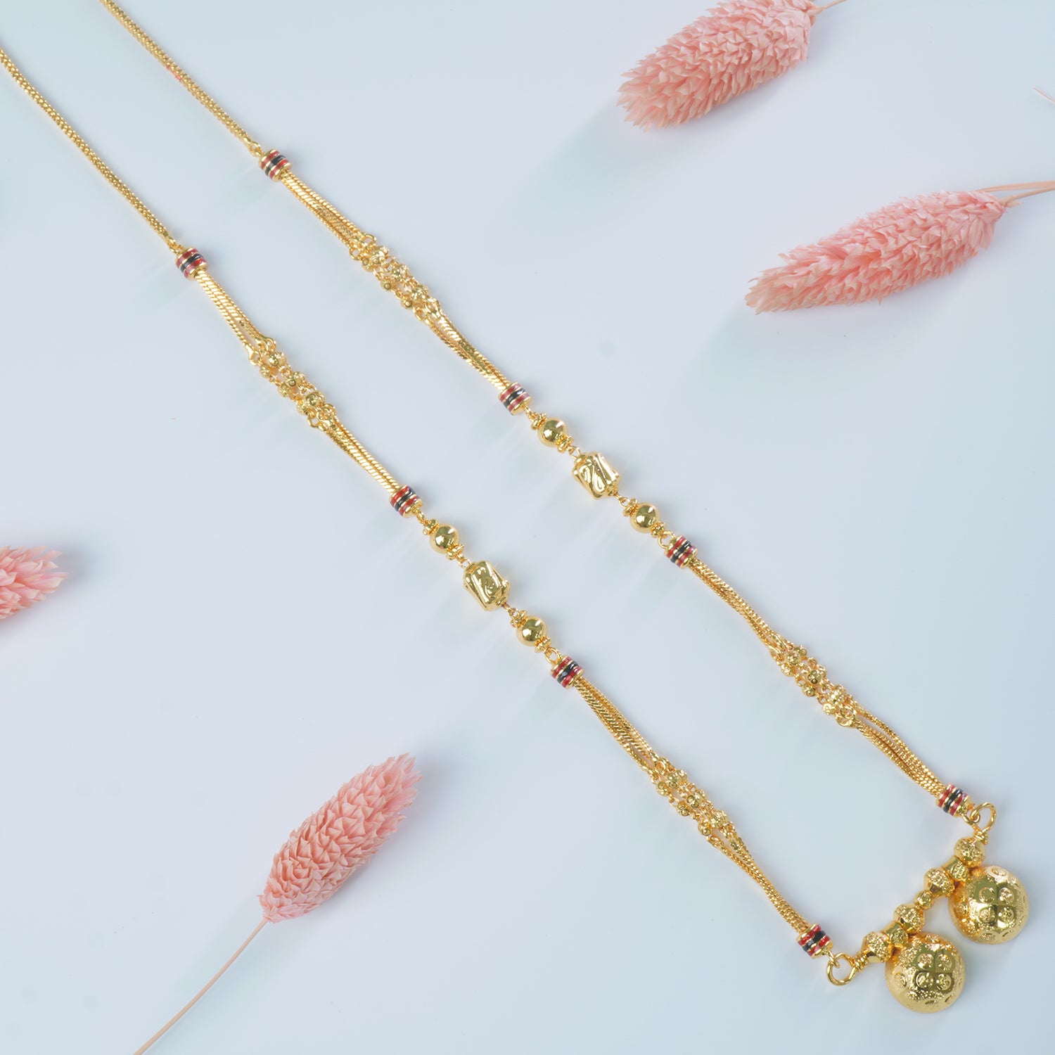 Buy Online 16 Inch Short One Gram Chain Mangalsutra With Fancy Vati Pendant Designs
