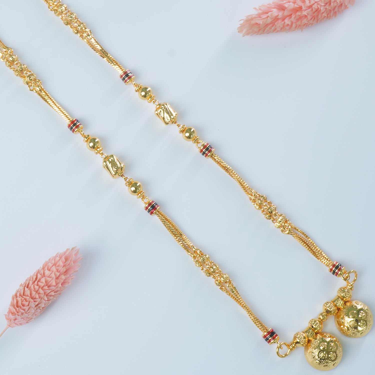 Buy Online 16 Inch Short One Gram Chain Mangalsutra With Fancy Vati Pendant Designs