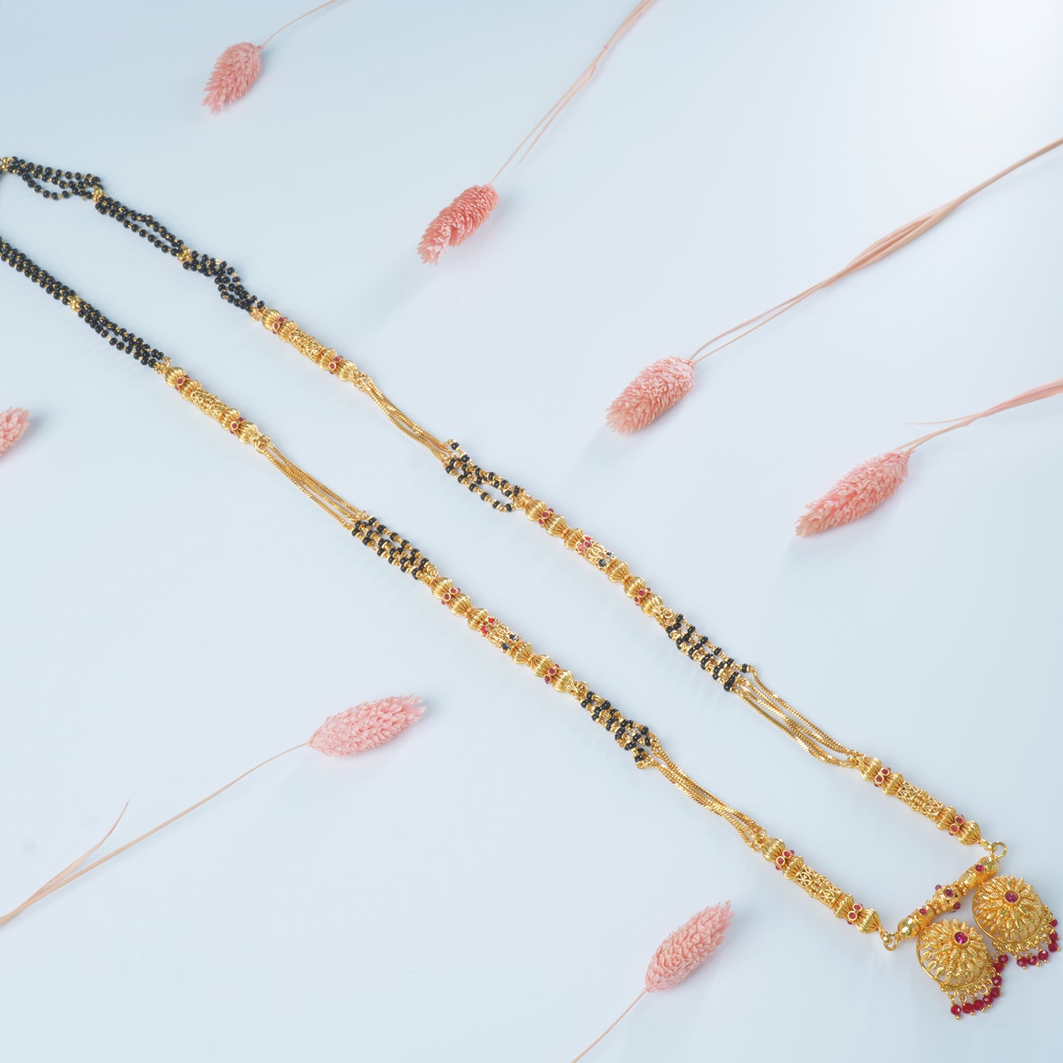 Buy Online 34 Inch One Gram Mangalsutra Design With Flower Vati Pendant
