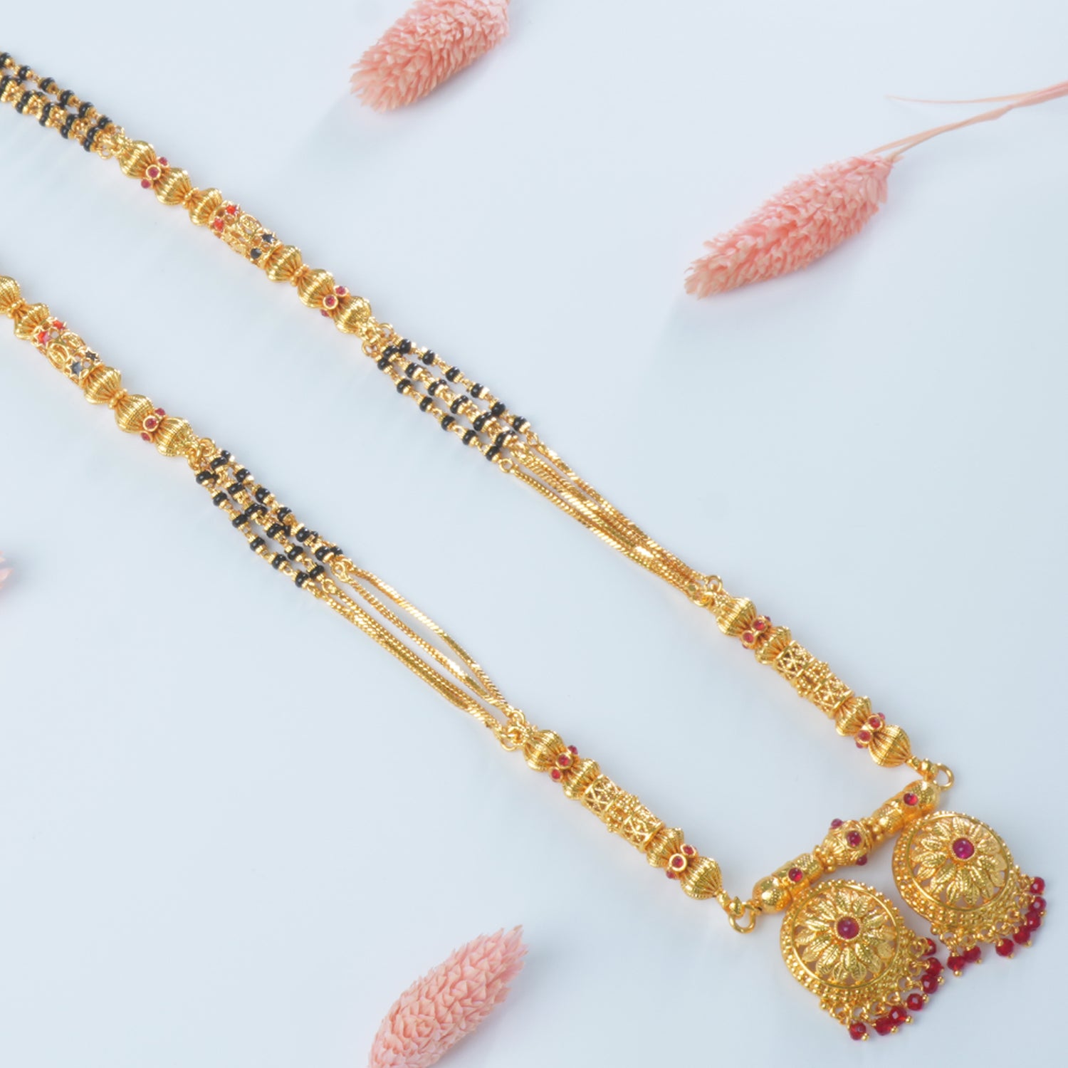 Buy Online 34 Inch One Gram Mangalsutra Design With Vaati Pendant Design