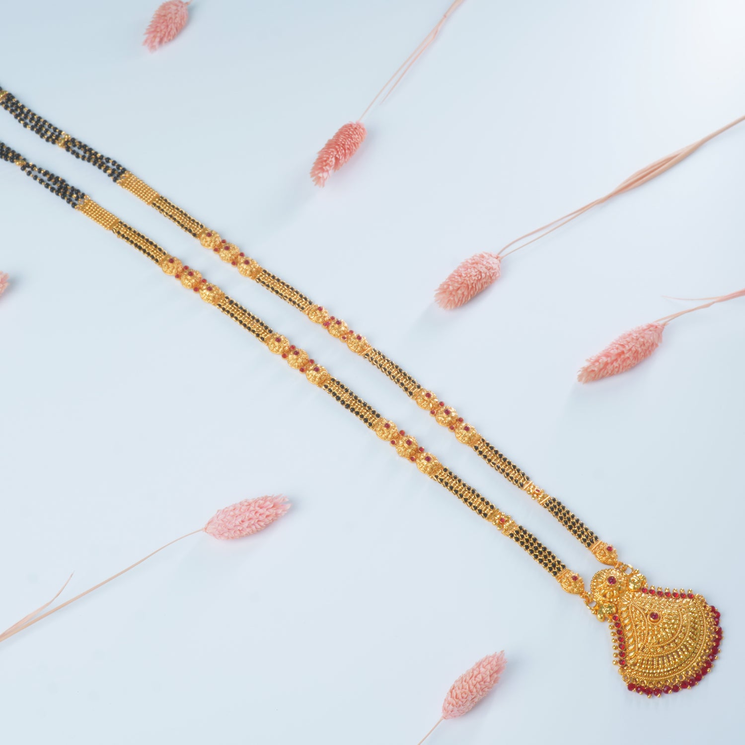Buy Online 32 Inch One Gram Patti Mangalsutra Design With Fancy Pendant