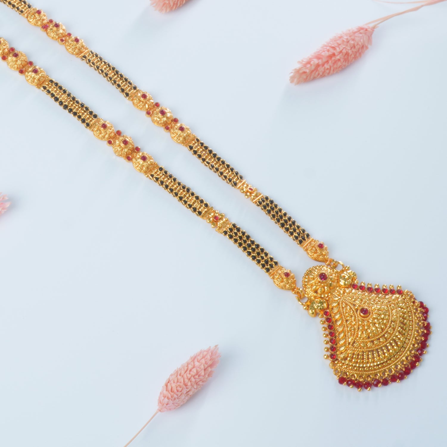 Buy Online 32 Inch One Gram Patti Mangalsutra Design With Fancy Pendant
