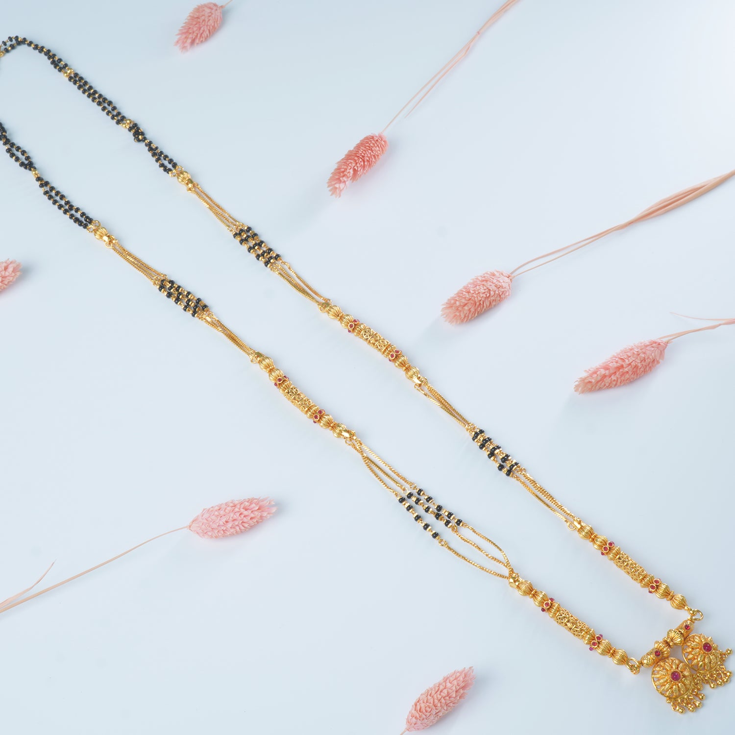 Buy Online 32 Inch One Gram Chain Mangalsutra Design With Fancy Vati Pendant