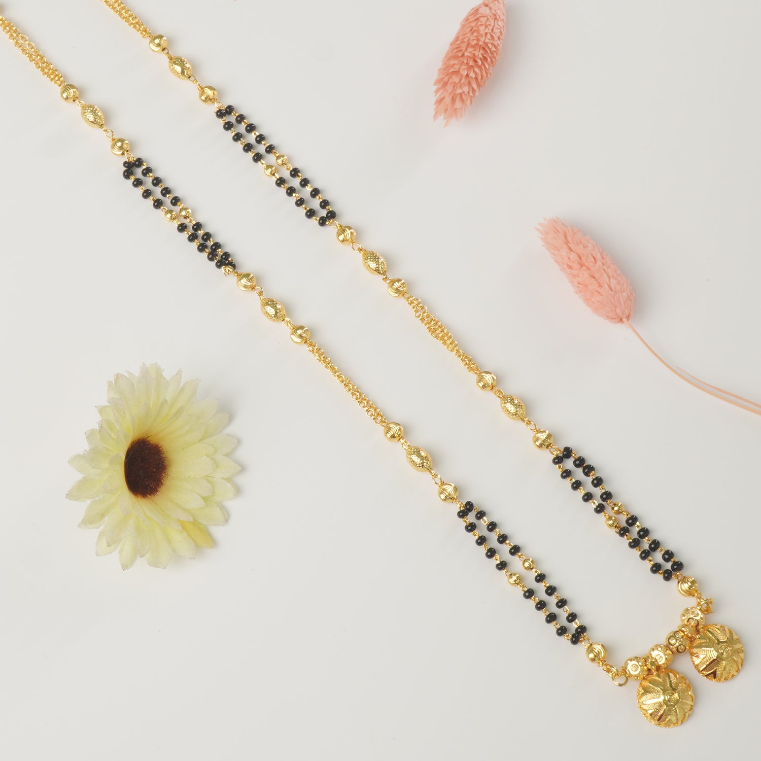 Shop Online 24 Inches Micro Forming Gold Plated Chain Mangalsutra With Simple Vati Design