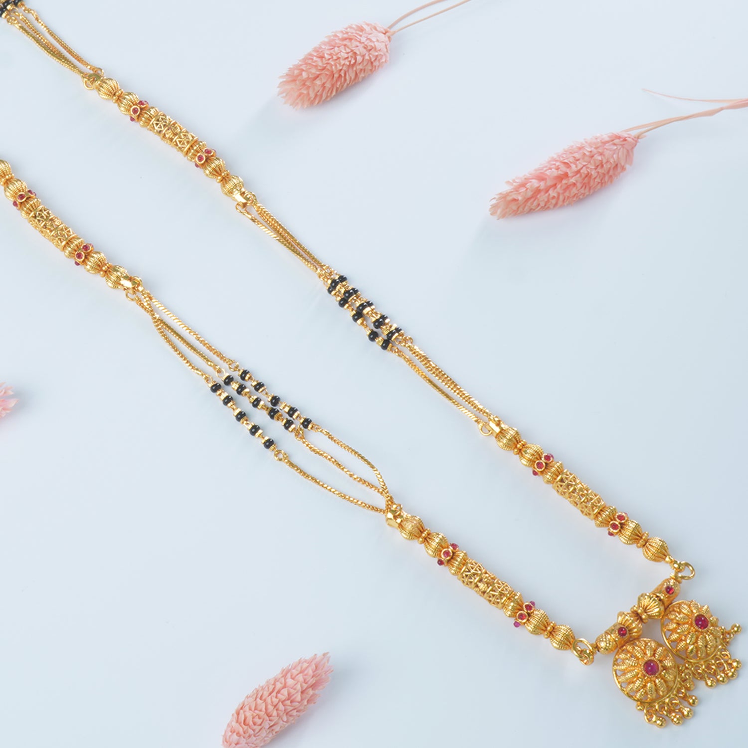 Buy Online 32 Inch One Gram Chain Mangalsutra Design With Fancy Vati Pendant