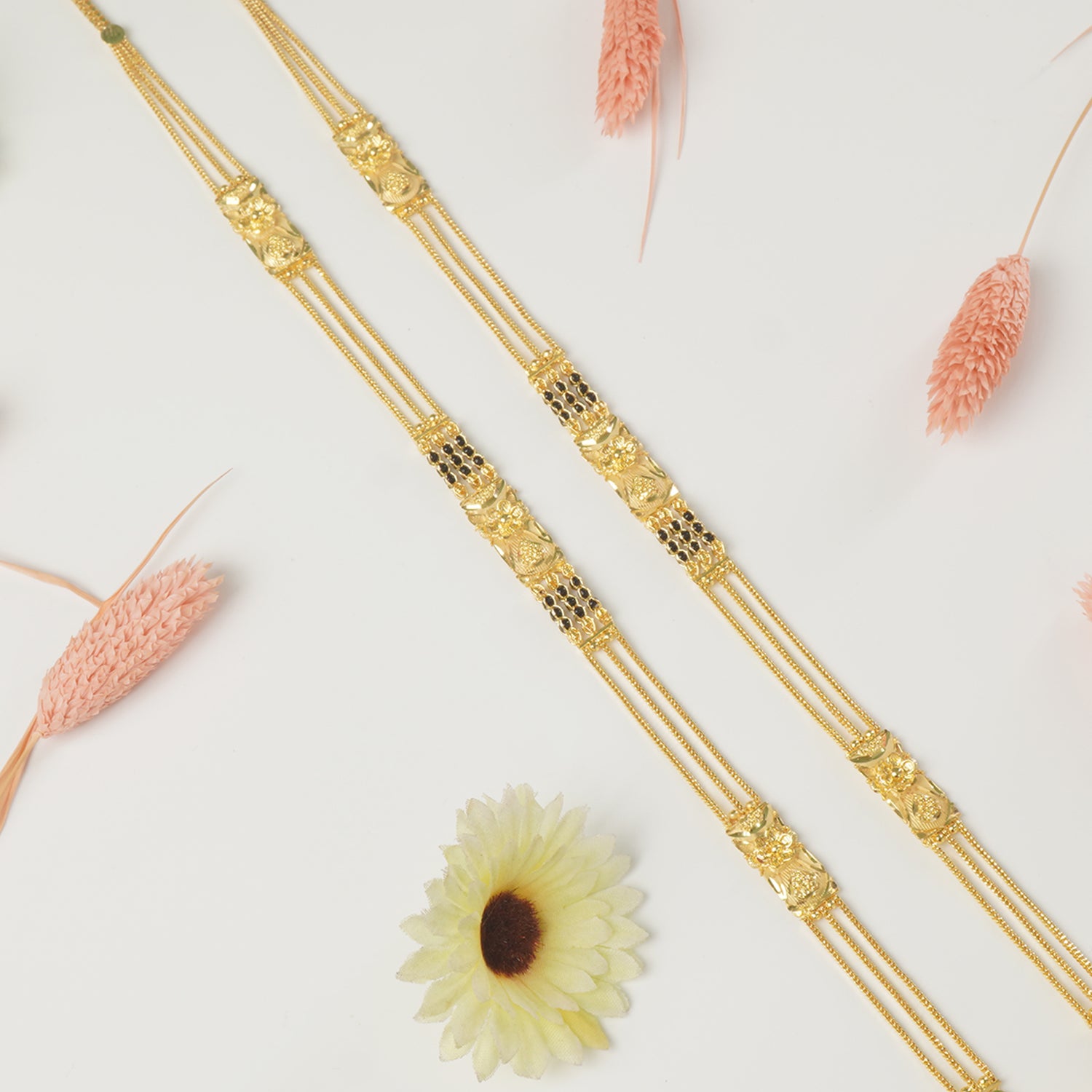 Shop Forming Gold Plated 30 Inches Long Chain Mangalsutra With Vati Pendant Design