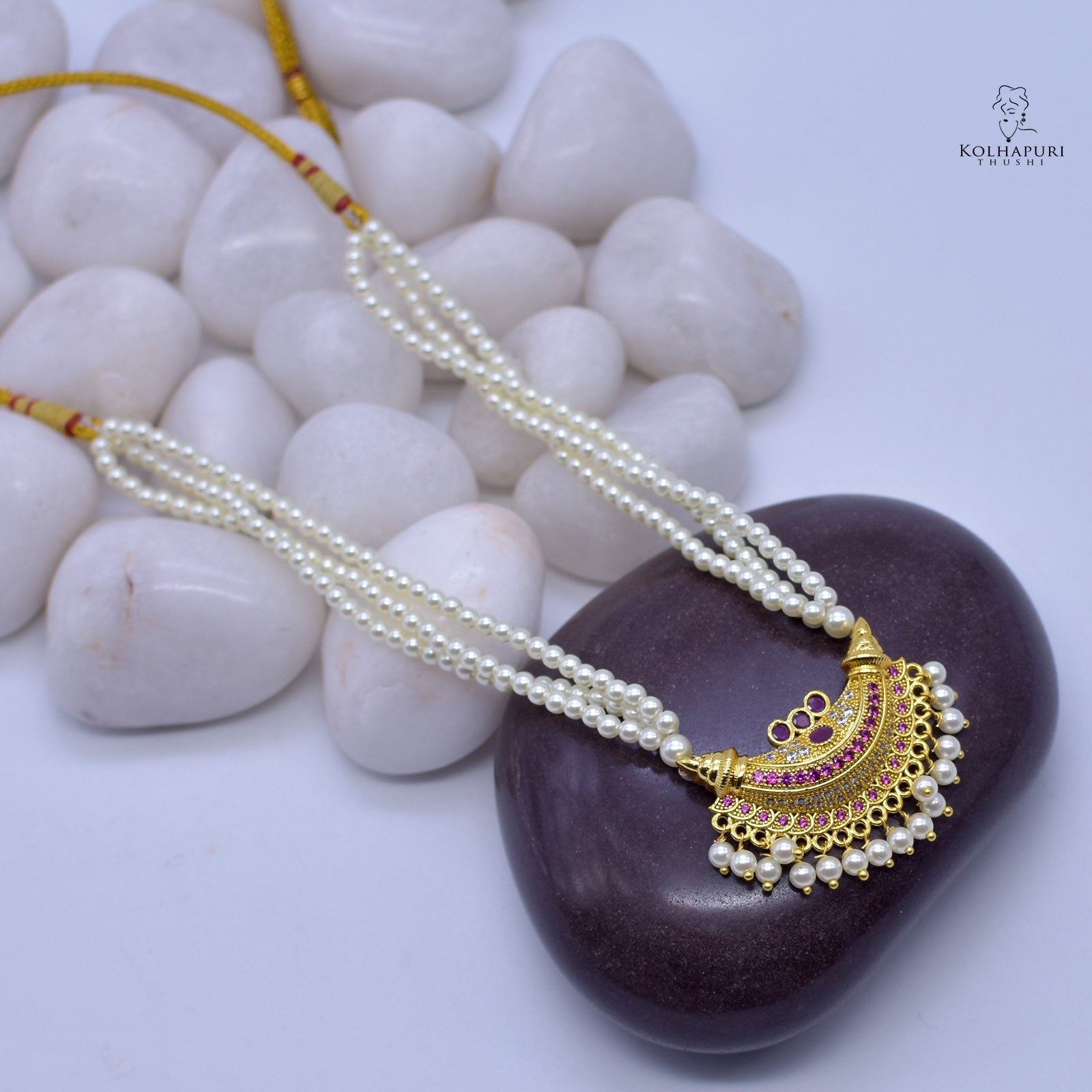 Moti mala karwari boat pendal – Rishabh Gold