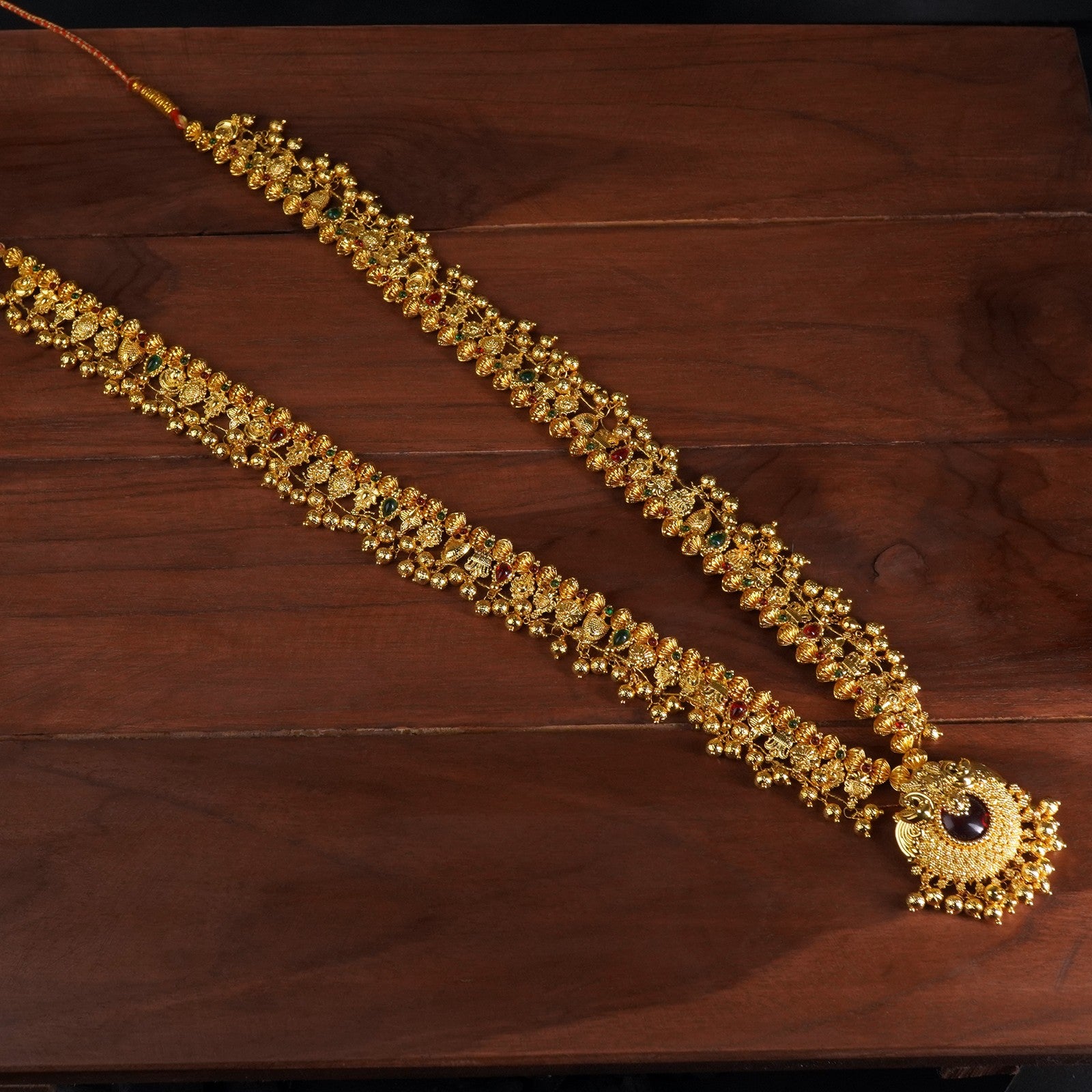 Shop Kolhapuri Peshwai Saaj Design with Handmade Gold-Look Peacock