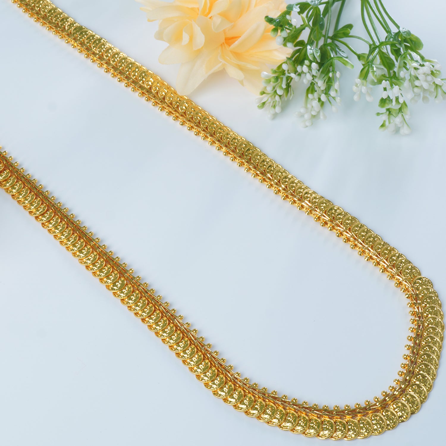 30 Inch Laxmi Coin Haar | Gold Plated Long kasu haram design
