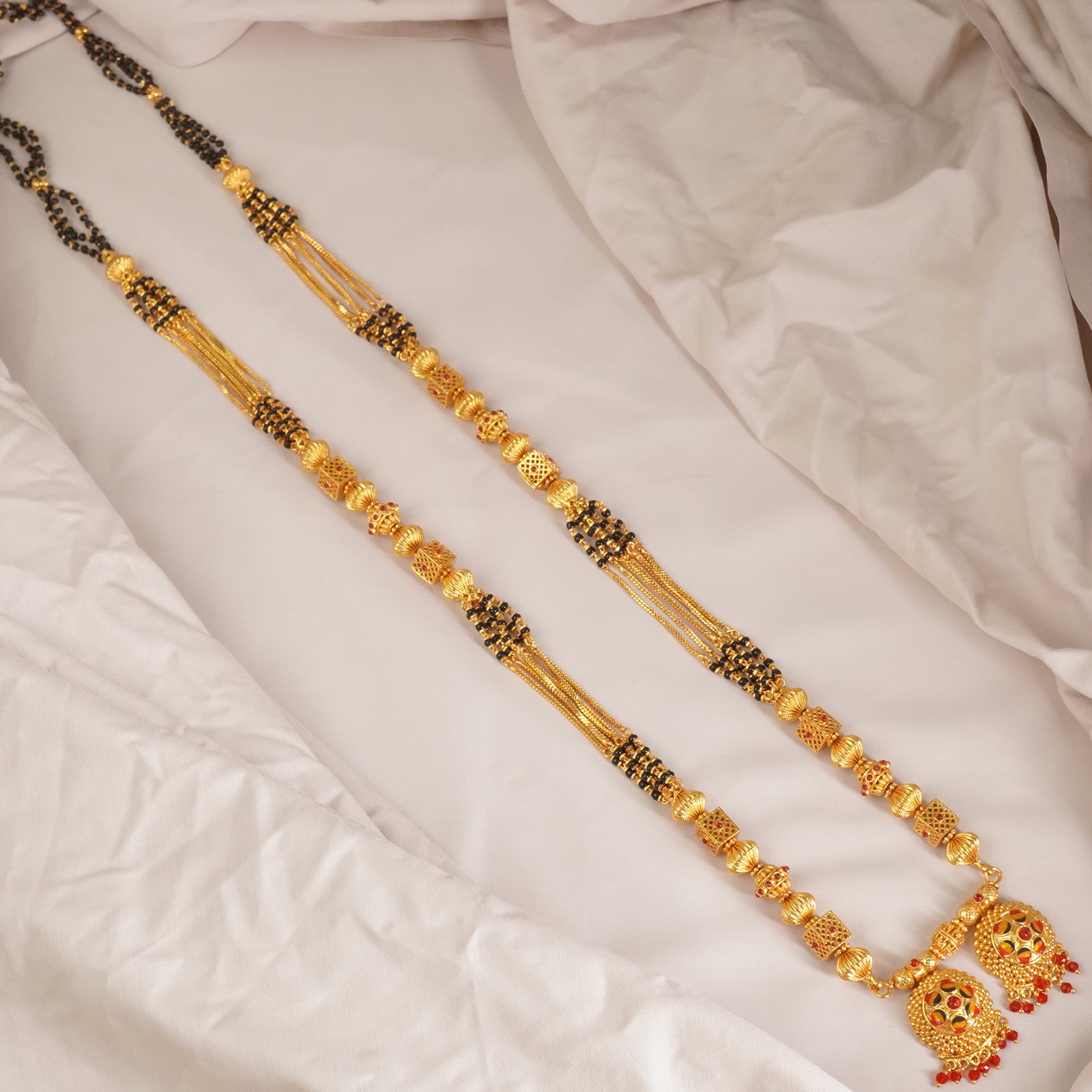 buy and shop online one gram mangalsutra designs online with meenakari pendant