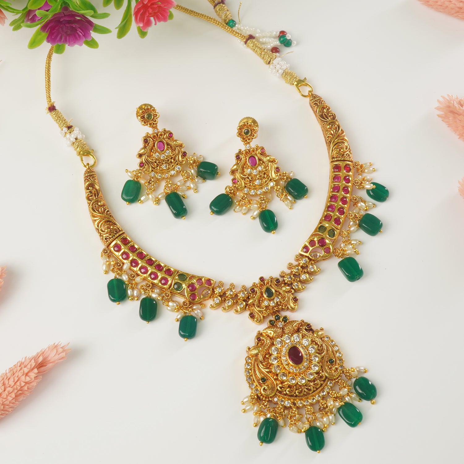 Shop Online Premium Gold Plated South Indian Nagas Necklace Designs