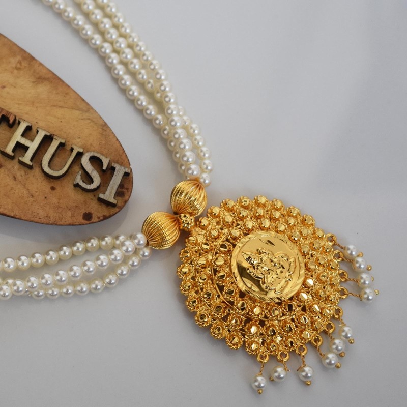 Golden Pearl | Traditional | Moti Necklace — Saaj