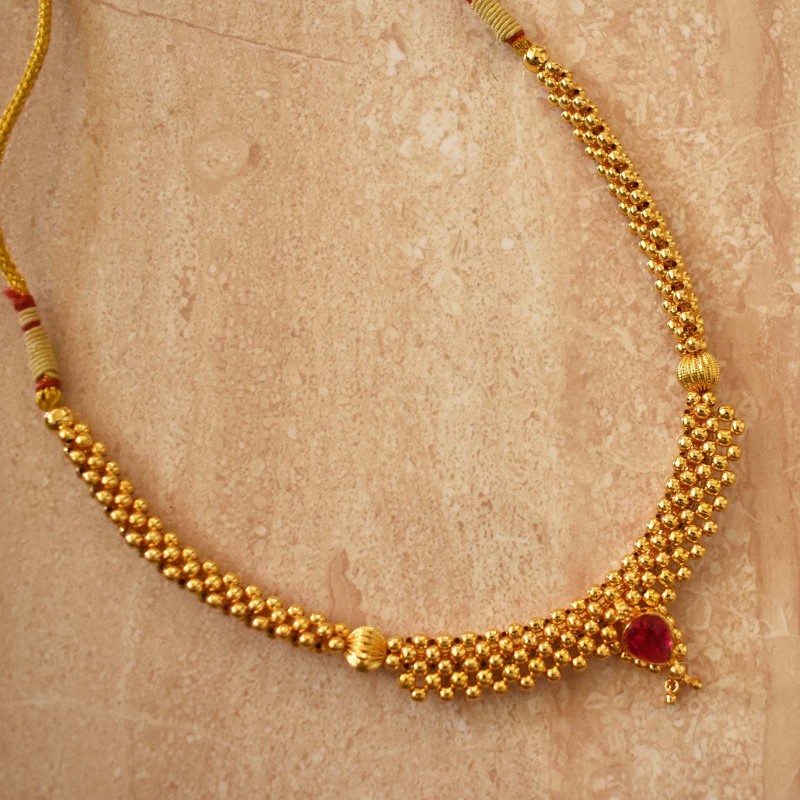 Gold Thushi Choker necklace | Maharashtrian Thushi Necklace Designs wi –  Indian Designs