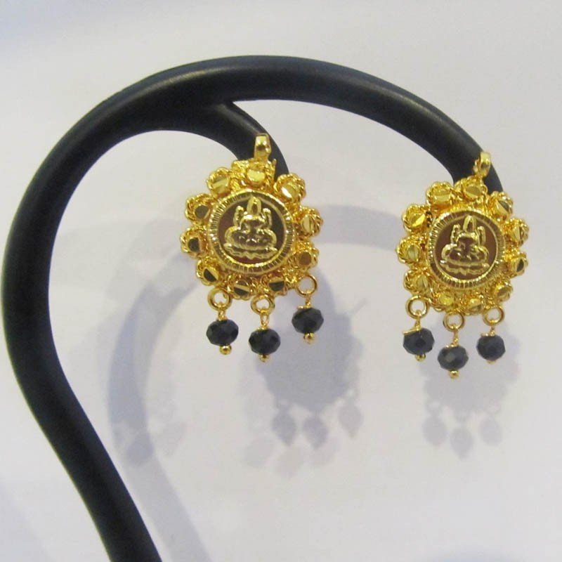 Divine Gold Lakshmi Kasu Stud Earrings