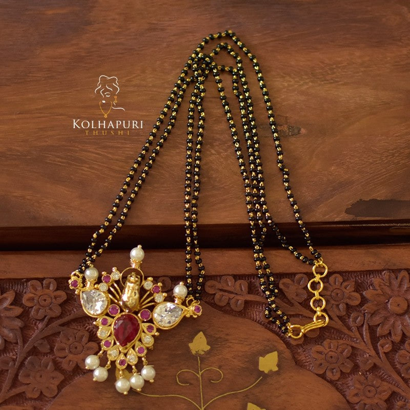 18" Handmade chain mangalsutra puneri peacock pendal