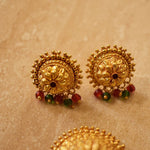 1Gm. Geru Finish choker red kundan pendal