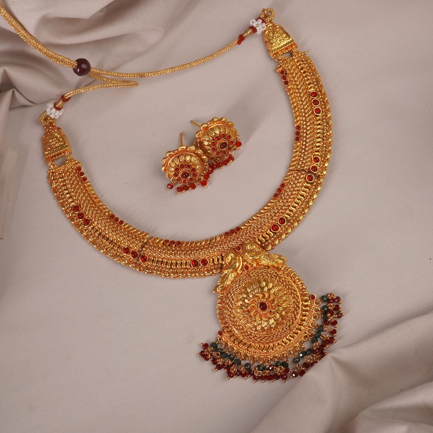 1Gm. Gold Plated Gheru Finish Necklace