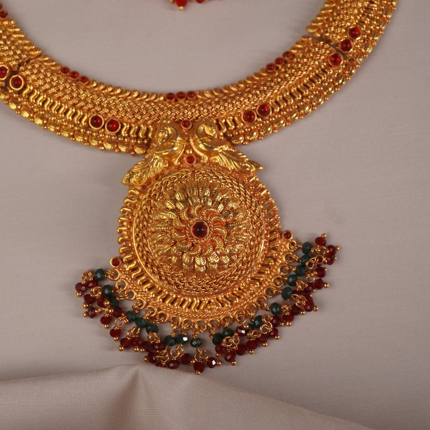 1Gm. Gold Plated Gheru Finish Necklace