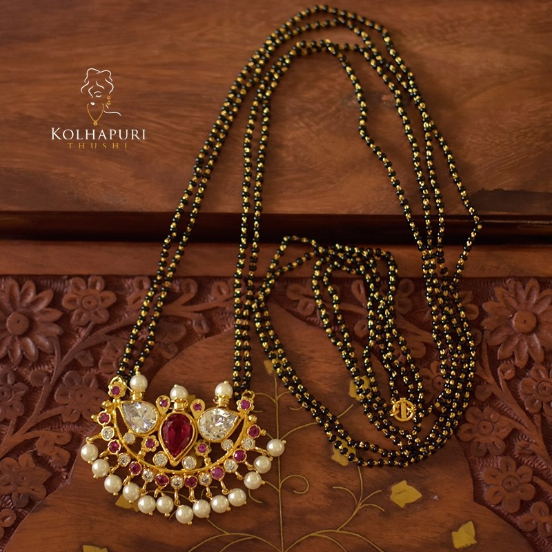 34" Handmade chain mangalsutra 3 khod pendal