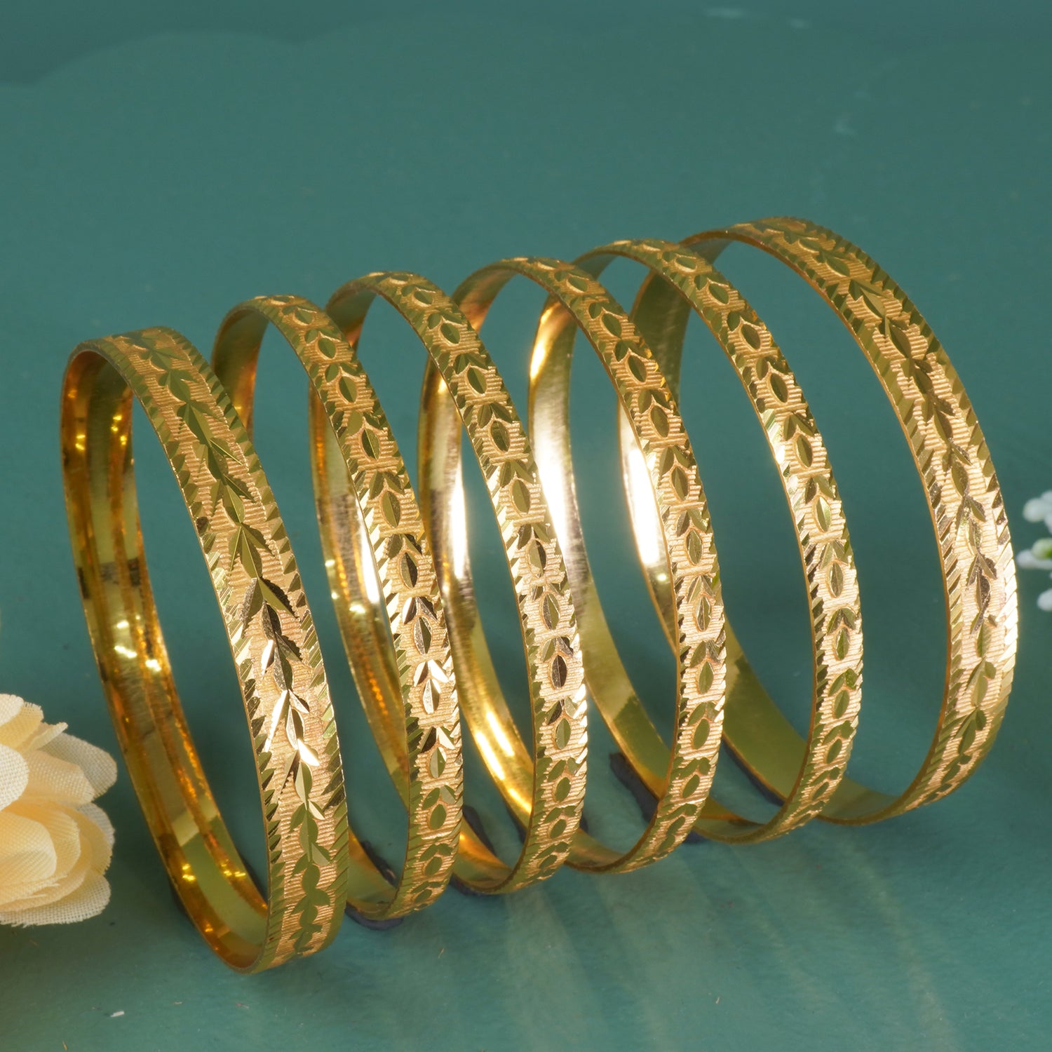 Shop Online 6 Pc Gold Plated Bangles Set (BG-113)