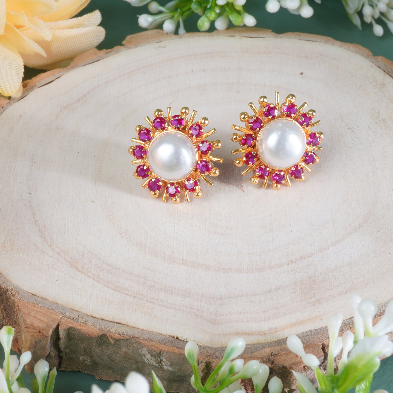 Gold Plated HandSet Karwari Rava Earrings