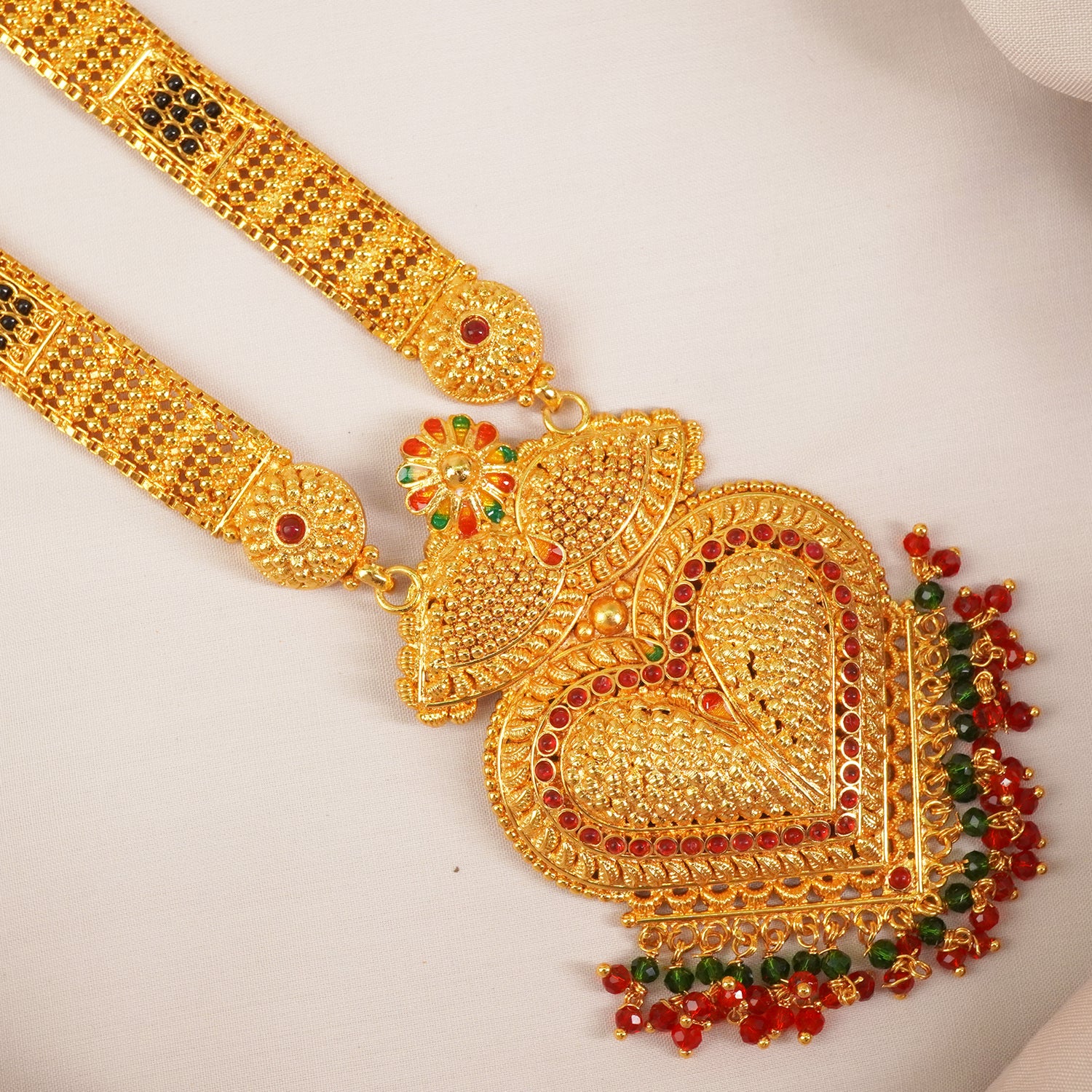 One Gram Mangalsutra Heart Pendant Design MS1G-1501