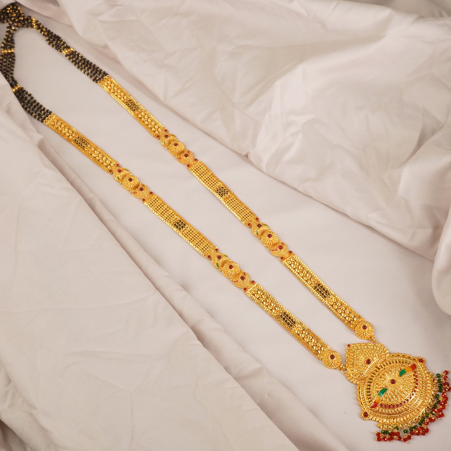One Gram Mangalsutra Meena Work Pendant Design MS1G-1502