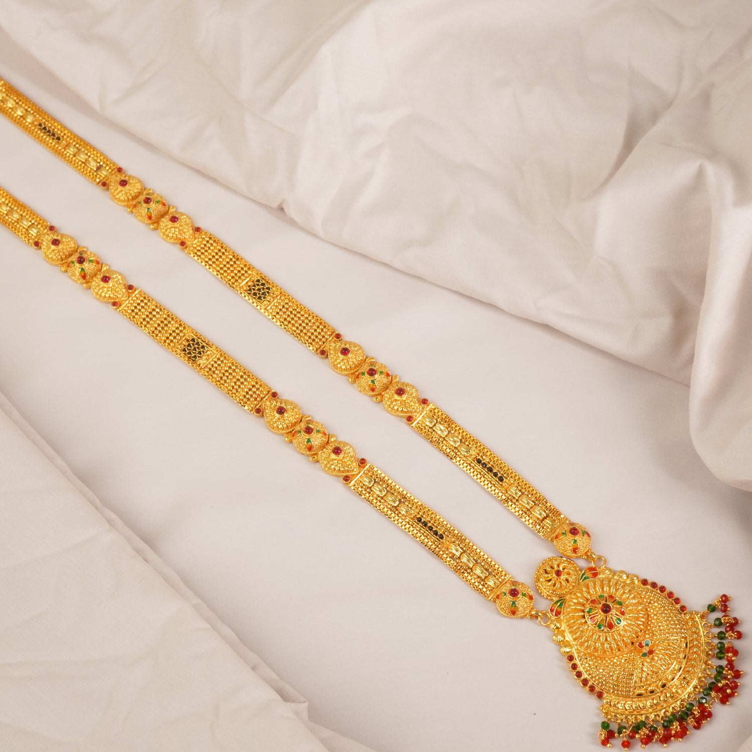 1 Gram Gold Mangalsutra With Gold Meena Pendant MS1G-1509