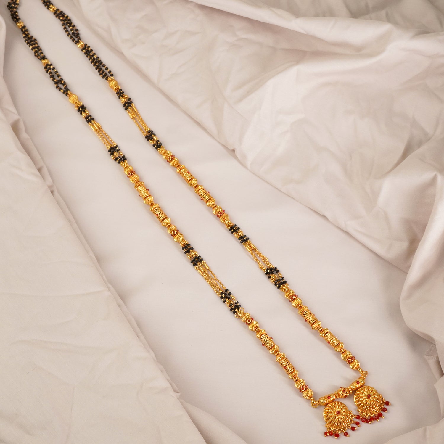 One Gram Gold Finish Mangalsutra With Vati Pendant Design MS1G-1519