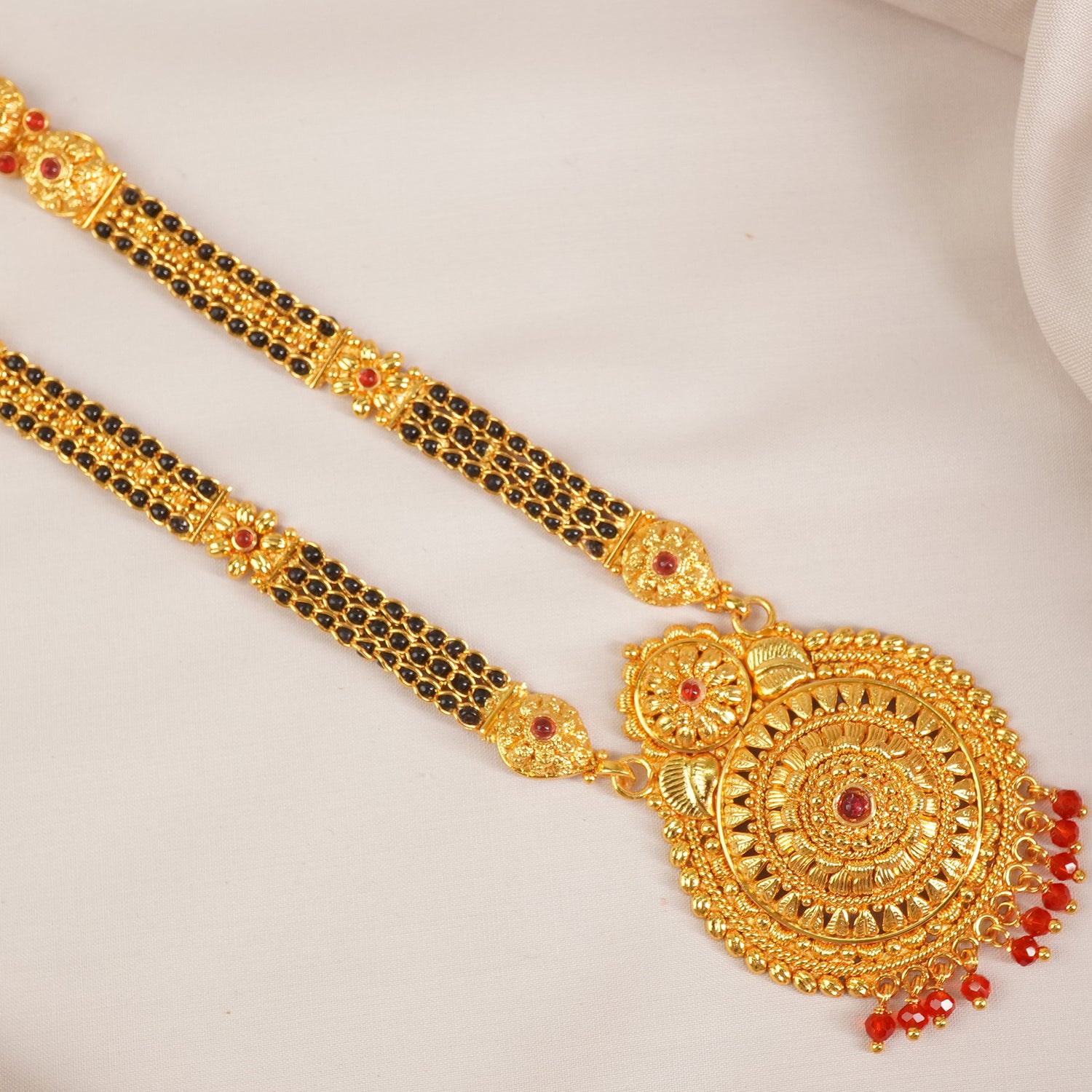 1 Gram Gold Mangalsutra With Gold Look-A-Like Pendant MS1G-1527