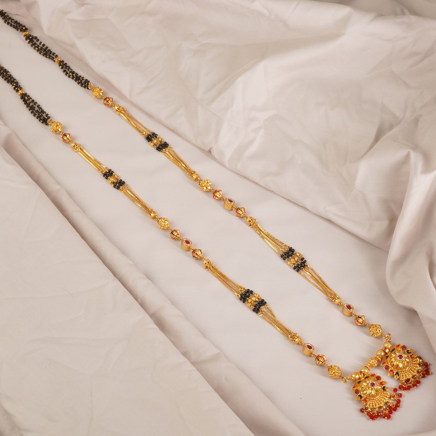One Gram Mangalsutra Swarovski Vati Design - MS1G-1528