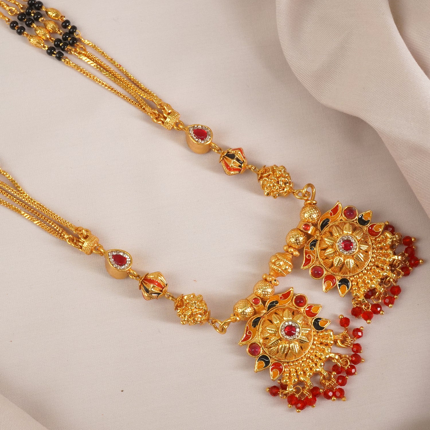 One Gram Mangalsutra Swarovski Vati Design - MS1G-1528