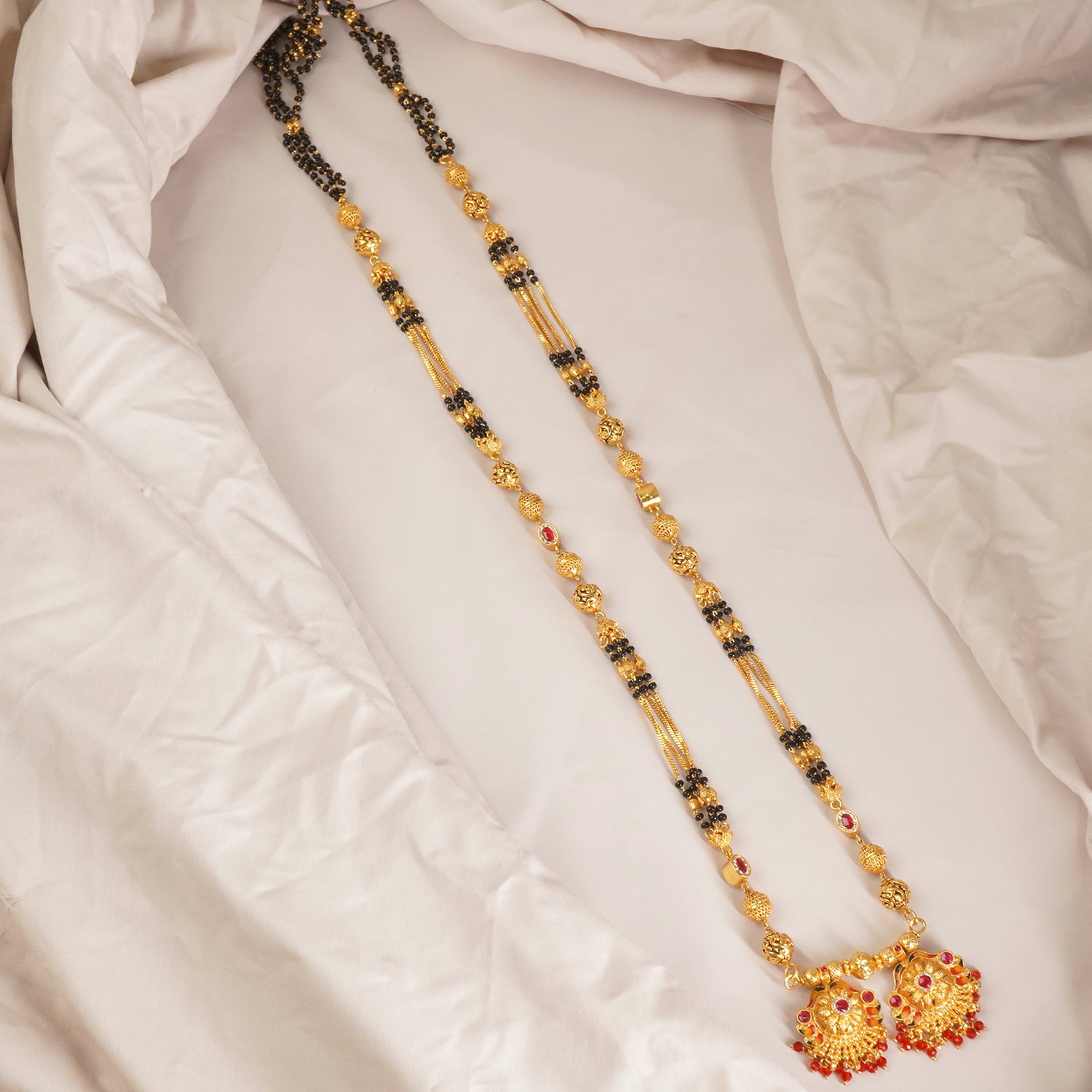 One Gram Mangalsutra AD Stone Vati Design - MS1G-1531