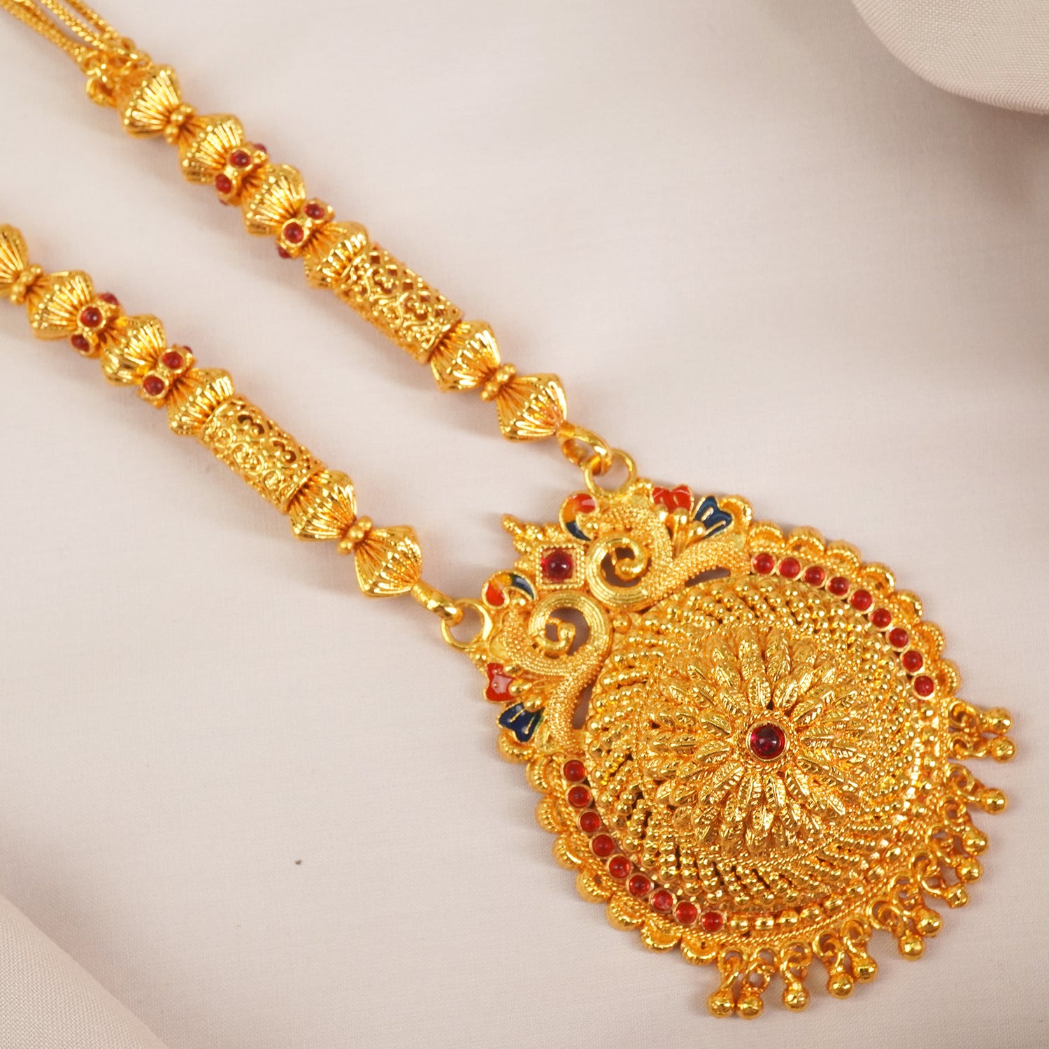 One Gram Gold Finish Mangalsutra Flower Design - MS1G-1535
