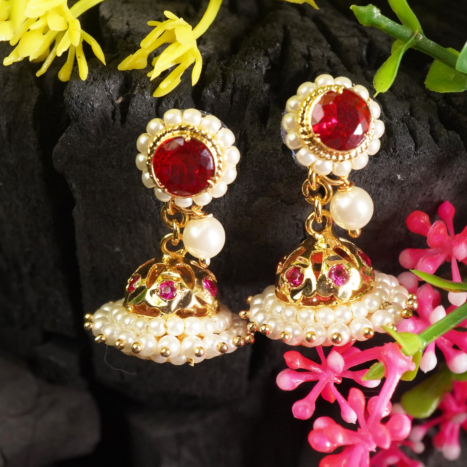 Gold plated Surya Jhumkas