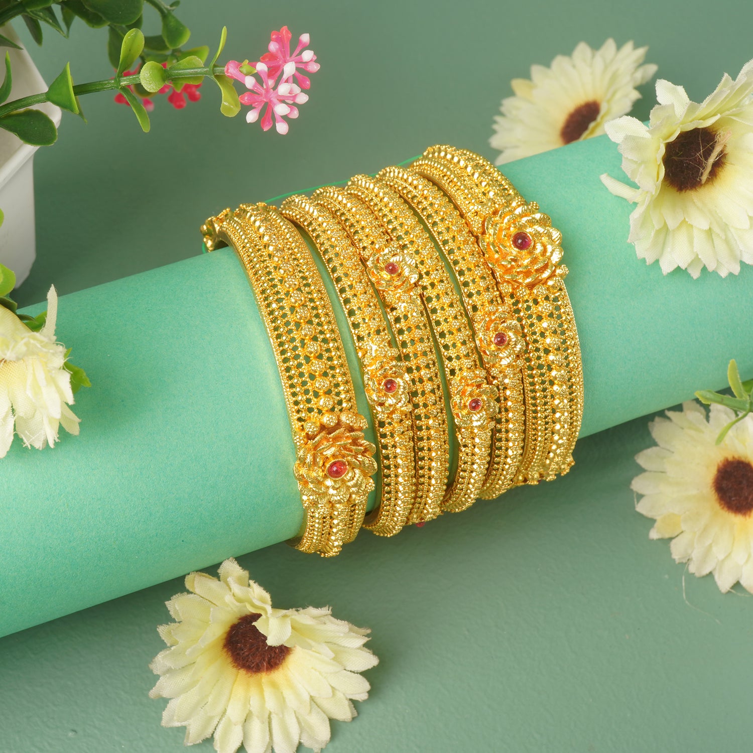 One Gram Bangles Flower Design