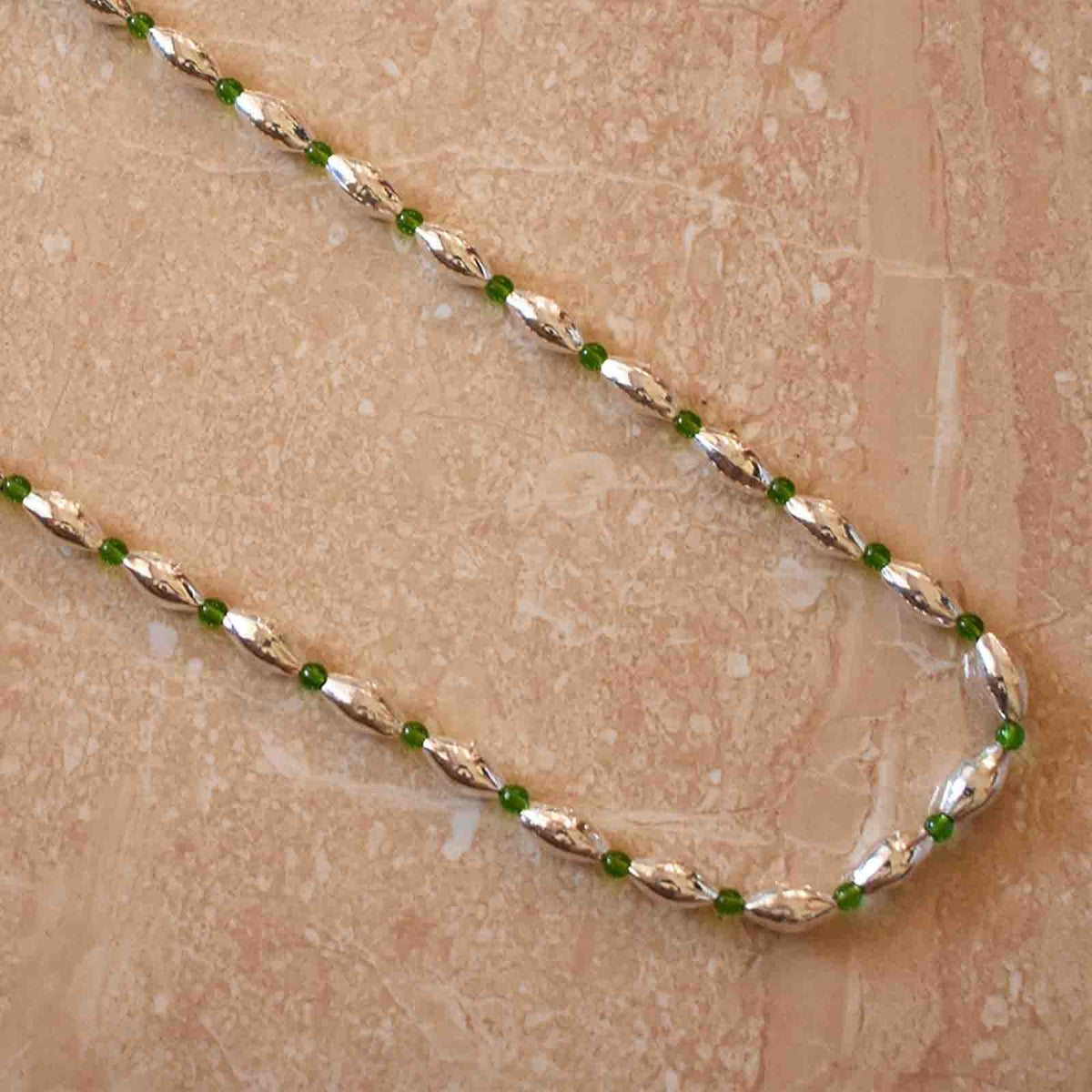 Bormala Single Line Silver Finish green