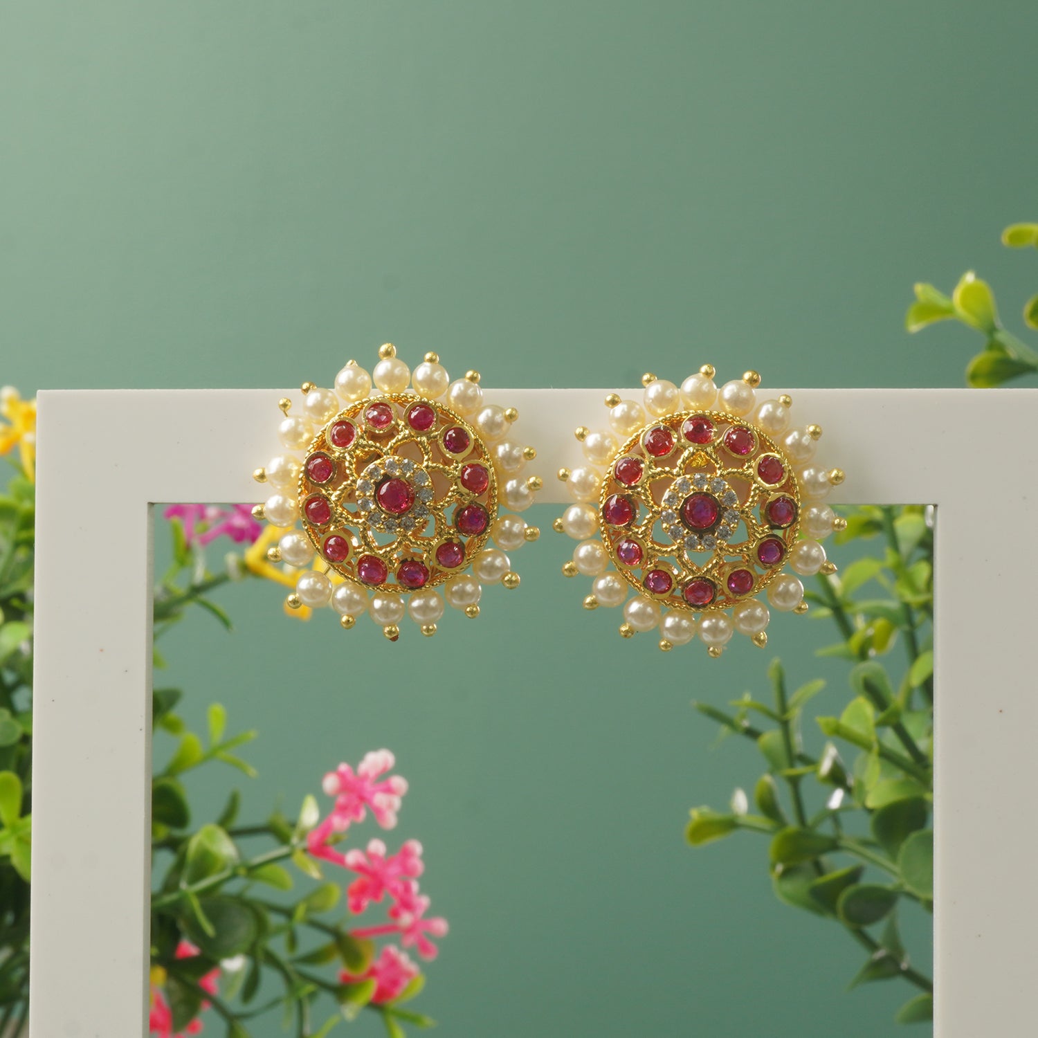 Gold Plated HandSet Karwari Gol Earrings