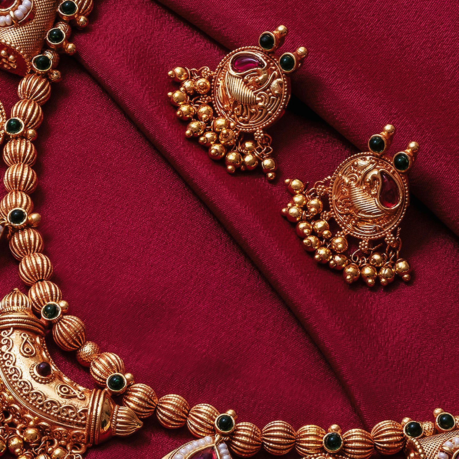 Gheru Finish Regal Kashi Haar Chandrakor Pendant
