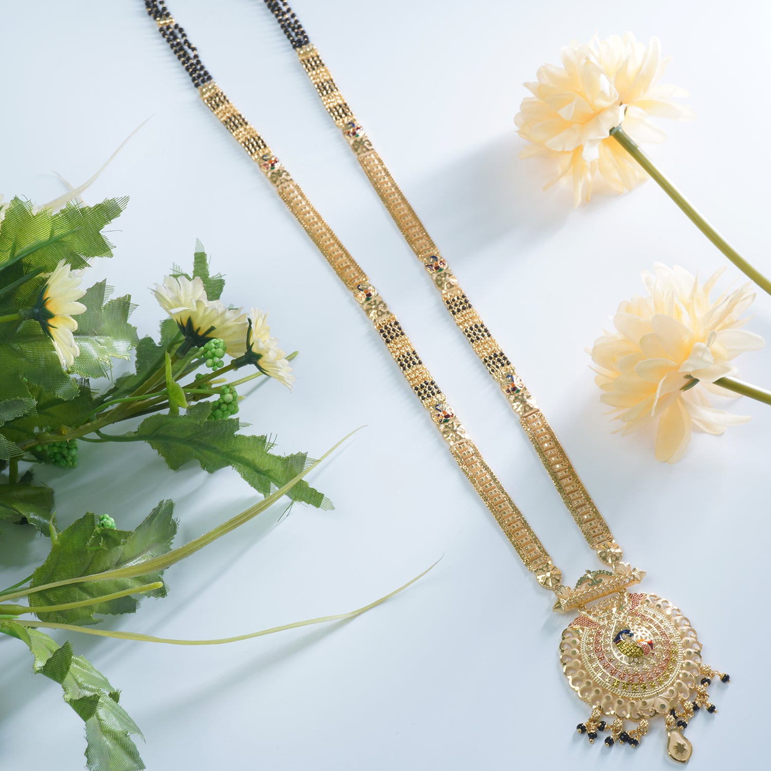 36" Forming Mangalsutra With Dancing Peacock Pendant