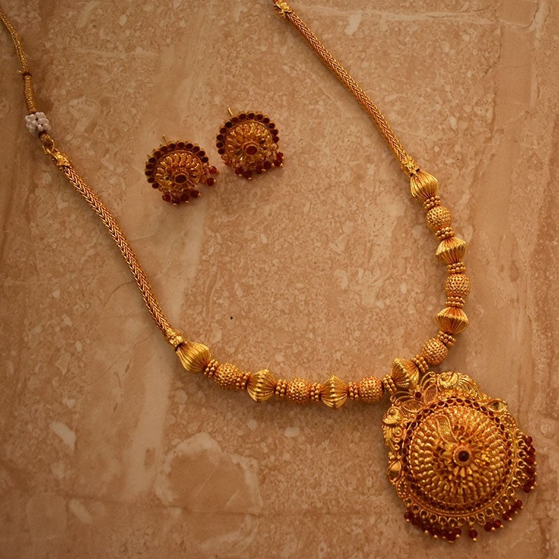 Geru finish javmanihaar peacock pendal